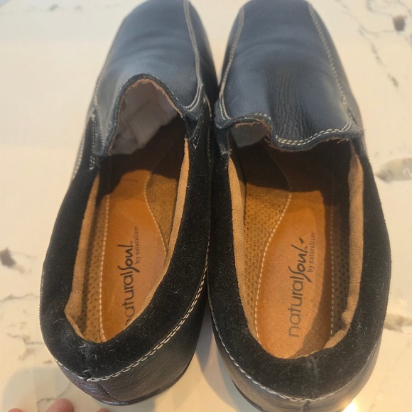Natural Soul by Naturalizer Leather Slip on Loafers Cushioned Comfort Blk 11 - Picture 11 of 11